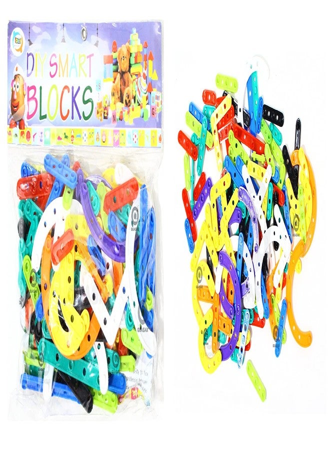 Quasar DIY Smart Assembly UC Building Block Game Colorful Educational Interlocking Creative Non Toxic for 3-8 Years Old Kids Boys Girls 90+ - Multicolor - Image 1